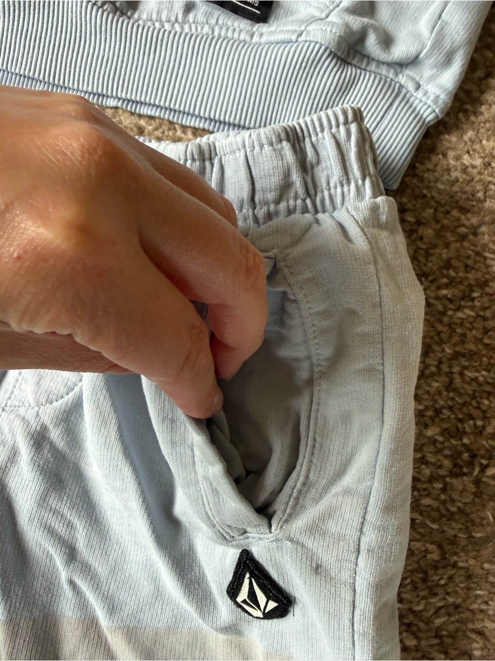 Volcom Light Blue Hoodie and Shorts Matching Set - Picture 6 of 9